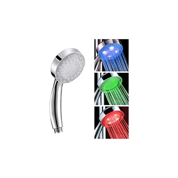 Pommeau de Douche à DEL avec 3 Couleurs Bleu/vert/rouge Changement de Couleur d'Eau Lueur Lumière Capteur de Température Changement de Couleur de Salle de Bain Douchette Bain Douche Sécuritaire et Pratique
