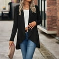 thumbnail image 6 of DHFJKG Womens Cardigan Sweaters Knitted Solid Color Long Sleeve Loose Fit Open Front High-Low Jackets Lightweight Cozy Outerwear, 6 of 9