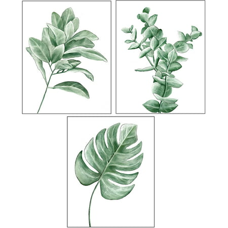 Unframed Botanical Minimalist Prints 11 X14 Painted Leaves Wall Decor Set Of 3 Leaf Plant Art Pictures For Boho Home Or Greenery Canada - Greenery Print Home Decor