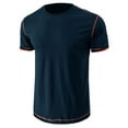 thumbnail image 3 of Besolor Summer Shirts for Men Round Neck Short Sleeve Basic Tops Casual Solid Color Sport Blouse Tees, 3 of 5