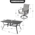 thumbnail image 3 of Nuu Garden 7-Piece Outdoor Dining Set, Outdoor Table and Chair Set with Umbrella Hole, Padded Textilene Dining Table Set, All Weather Outdoor Table and Chairs for 6, Swivel Design, Light Gray, 3 of 10