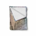 thumbnail image 2 of Winter Soft Flannel Fleece Throw Blanket, Image of Stormy Winter Day in Idyllic Paris Streets Eiffel Tower Europe Scenery, Cozy Plush for Indoor and Outdoor Use, 50" x 70", Pink White, by Ambesonne, 2 of 6