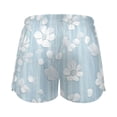thumbnail image 3 of Women's Soft Sleep Shorts Relaxed Fit Lounge Pajama Bottoms Shorts for Women Pajama for Home and Comfort Delicate White and Blue Flowers, 3 of 8