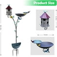 thumbnail image 3 of 54.3 Tall Outdoor Metal Bird Bath Combo, Birdhouses for Outdoors, Bird Feeder Tray and Planter 4 in 1 Garden Yard Decoration, 3 of 5