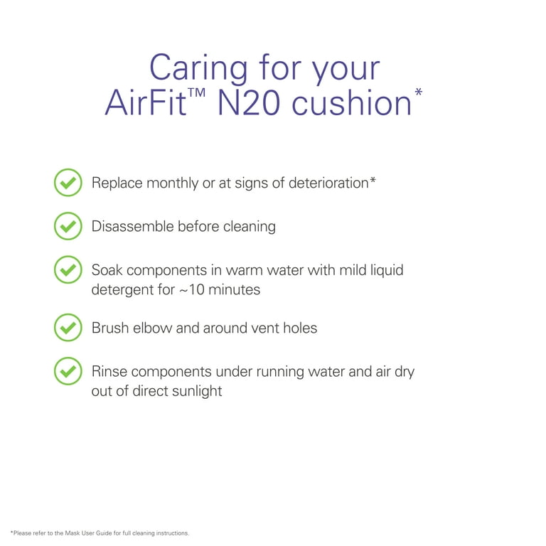 ResMed AirFit N20 Cushion Nasal Cushion Replacement Features InfinitySeal Design Large