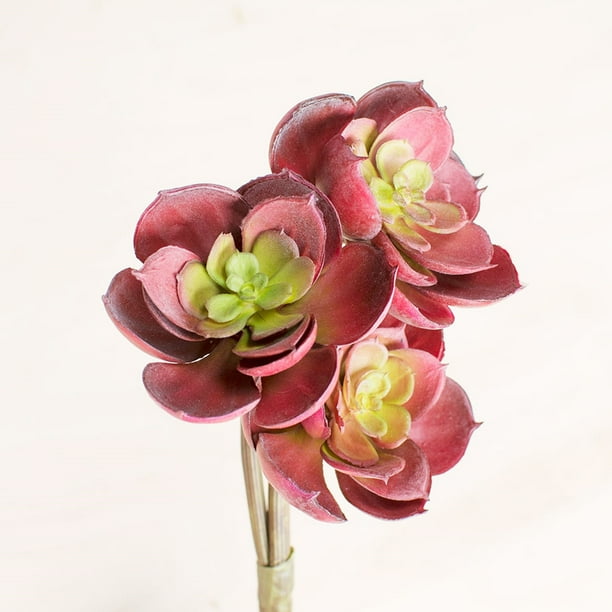 Succulents Succulent Sprig Faux Stem Artificial Flower 8in Red & Green