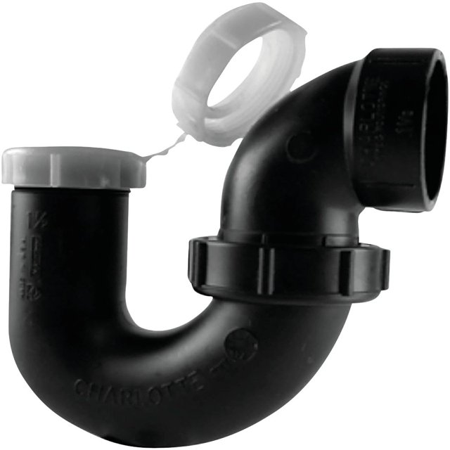 Tubo P-Trap Charlotte de 1.5 pulgadas con tubo deslizante x cubo de 1.5 pulgadas, plástico ABS
