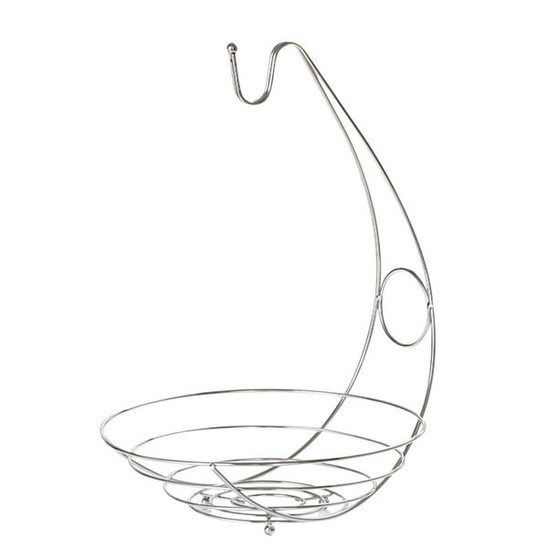 Pisexur Batería de cocina Frutero con soporte para plátanos, cesta para guardar dulces, hierro, interior, artículos varios, resistente y duradero, para almacenar frut para la cocina del hogar