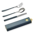thumbnail image 3 of Conjuntos de vajillas Utensilios de cocina 304 Utensilios de acero inoxidable Conjunto de kits de vajilla portátiles Cucharas irrompibles con caso Camping tipo 1 Eigraketly HA012710-01, 3 of 7