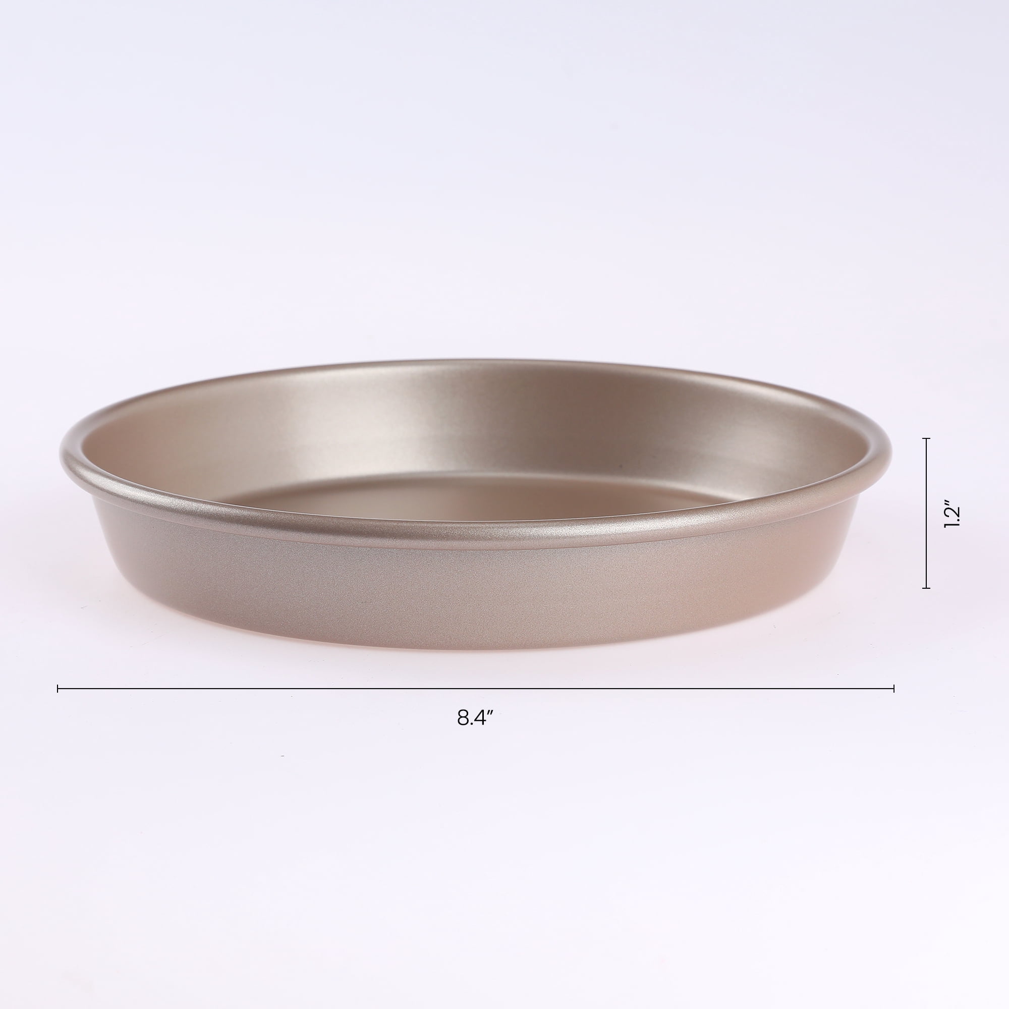 2 Pack Baking Sheet Pan, Cookie Sheets for Oven Cooking, Thick Warp-Resistant Nonstick Round Cake Pan, for Baking, Roasting Rose Gold 8.4*8.4*1.2in