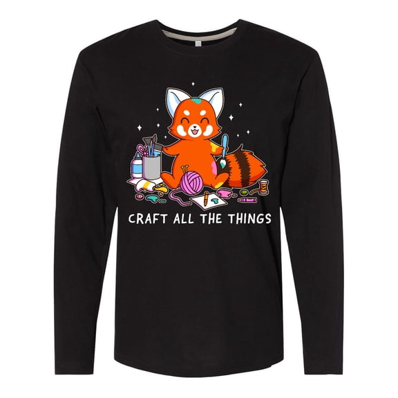 Inktastic Red Panda Craft All the Things Long Sleeve T-Shirt