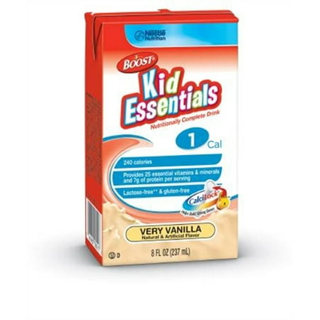- Boost Kid Essentials 1 Cal, Very Vanilla (Vanilla Vortex), 8 Ounce, by Nestle - Case of 27