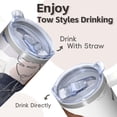 thumbnail image 4 of Bohemian 20oz Tumbler with Lid and Straws, Double Wall Vacuum Insulated Stainless Steel Travel Mug Cup, Leakproof Boho Style Design, 4 of 5