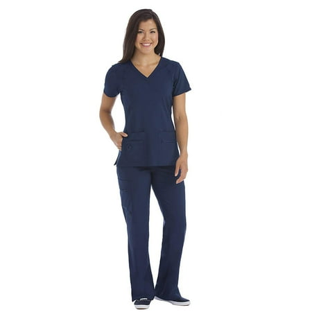 

Med Couture Activate Women s V-Neck Racerback Scrub Top & Yoga 1 Cargo Pocket Scrub Pant Set [XS - 3XL]