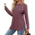 thumbnail image 2 of OALUXE Long Sleeve Shirts for Women Casual Tunic Tops Loose Fit Dressy Lightweight Sweaters, 2 of 7
