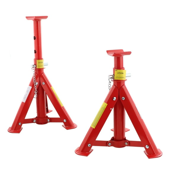 Dragway Tools 3 Ton Adjustable Steel Jack Stand Pair with Quick Fold Legs