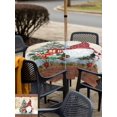 thumbnail image 4 of Outdoor Tablecloth with Umbrella Hole and Zipper, Red Christmas Square Table Cloth 54x54 Inch Waterproof Tablecloth, Gnomes Xmas Tree Snowflake Gifts Winter Picnic Table Cover for Patio Camping, 4 of 7