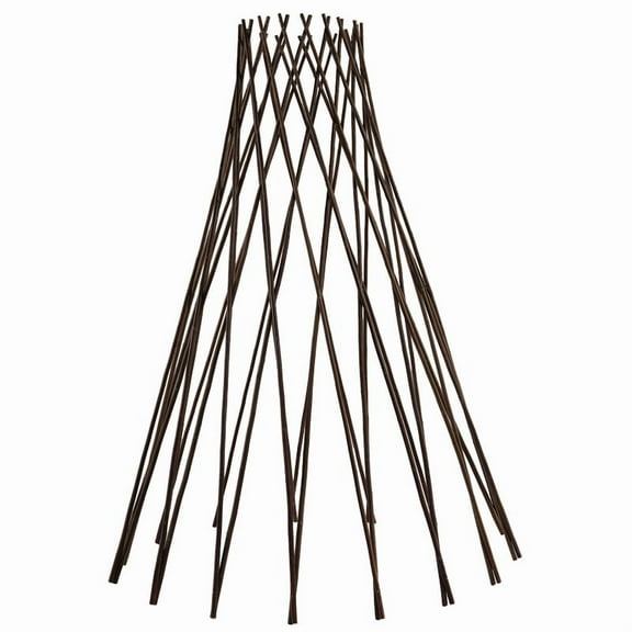 Bamboogro Willow Trellis Round Expandable Garden Plant Support - 48 in H x 13 in W, Brown
