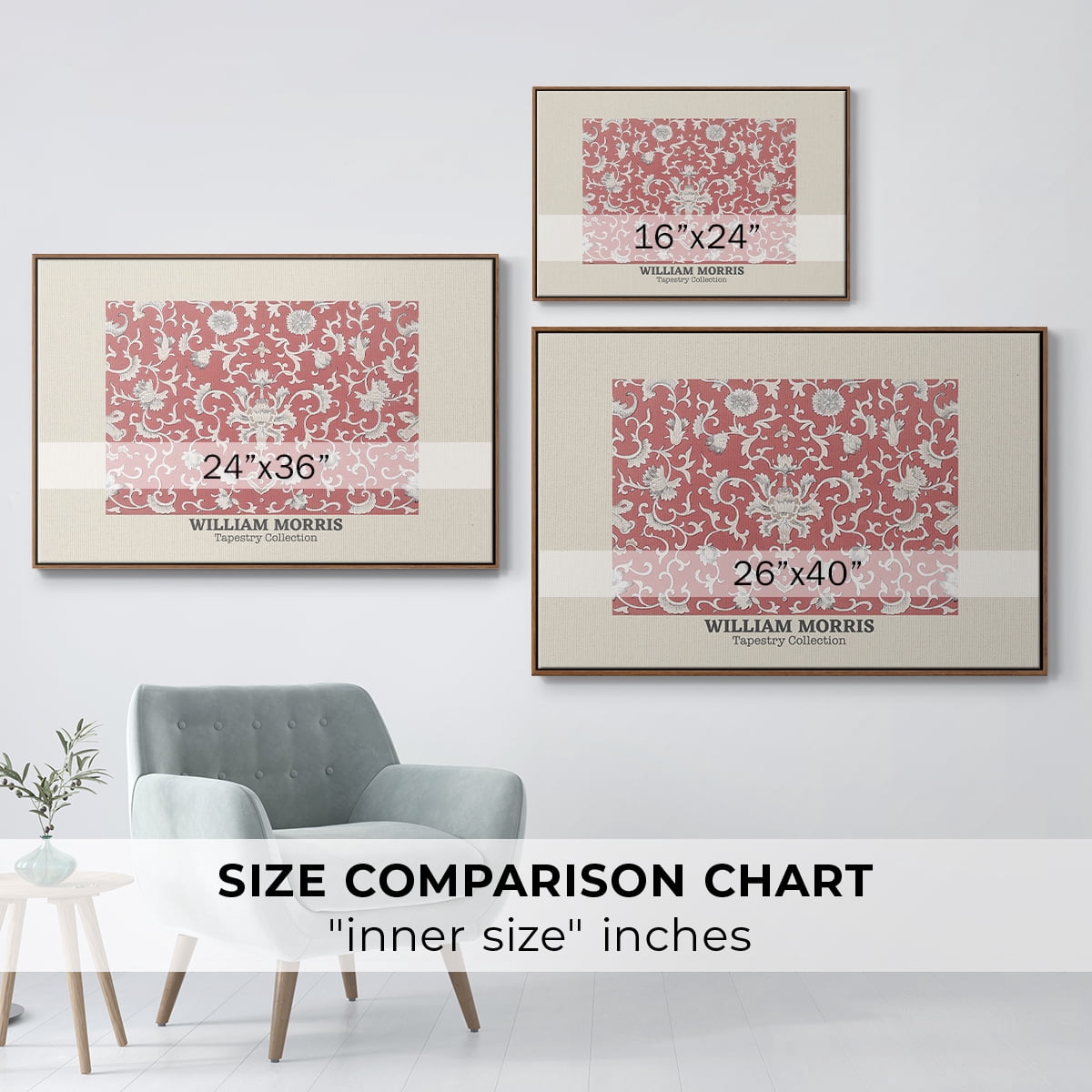 Vintage Abstract Print-LI Framed in Walnut Wood Gallery Wrapped Canvas 25 in. x 37 in.
