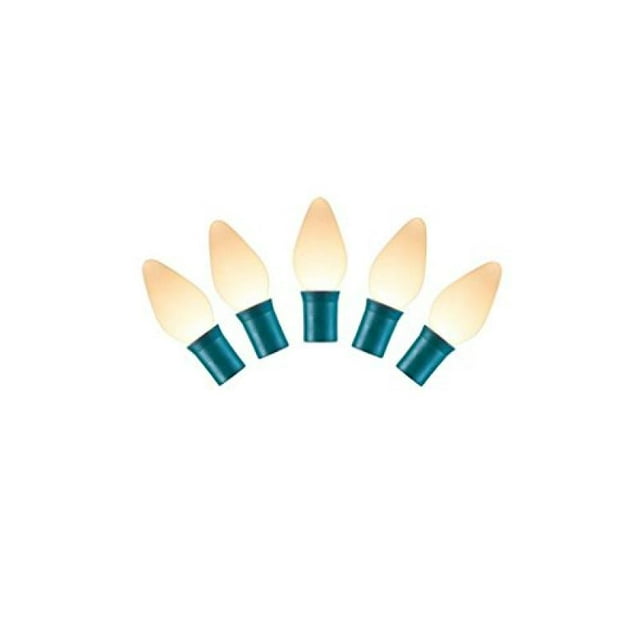 Vickerman Vickerman 25 Warm White Ceramic C7 LED Light on Green Wire 16' Christmas Light Strand
