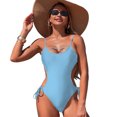 thumbnail image 4 of LYMAYTER Women's Backless Swimsuit One-piece Bathing Suit Solid Color Bathing Costume S-XL, 4 of 5