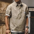 thumbnail image 3 of Dream Lifestyle Cargo Shirt Solid Color Anti-pilling Handsome Multi Pockets Turn-down Collar Summer Tops Daily Clothes, 3 of 8