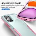 thumbnail image 5 of for iPhone 11 Pro Max Case, Phone Case Heavy Duty 2 in 1 Full Body Rugged Shockproof Hybrid Hard PC Soft TPU Bumper Drop Protective Girls Women Boy Men Covers for iPhone 11 Pro Max, Green+Pink, 5 of 7
