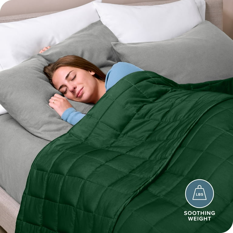 Bare Home Breathable Washable 10 lbs Weighted Blanket for Kids 40 x 60 100 Cotton Forest Green Walmart