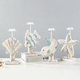 thumbnail image 2 of Candelabro de madera maciza tallado en forma de pez, adornos decorativos, artesanías, mesa de exhibición de estrellas de mar de madera, 2 of 5
