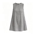 thumbnail image 7 of ClodeEU Women's Plaid Crewneck Sleeveless Dress with Back Zipper ,Casual Summer Midi Dress Black,Women's Plus L, 7 of 7