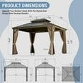 thumbnail image 6 of Domi Outdoor Living 10'x12'Hardtop Gazebo,Aluminum Frame Canopy with Galvanized Steel Double Roof,Permanent Outdoor Metal Pavilion with Curtains & Netting for Patio,Backyard & Lawn,Brown, 6 of 9