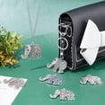 thumbnail image 5 of 8Pcs 4 Colors Alloy Rhinestone Elephant Pendants Tibetan Style Animal Charms 43x51mm Cubic Zirconia Charms Pendants CZ Stone Metal Beads Charms for Jewelry MakingHole:3.5mm Silver, 5 of 6