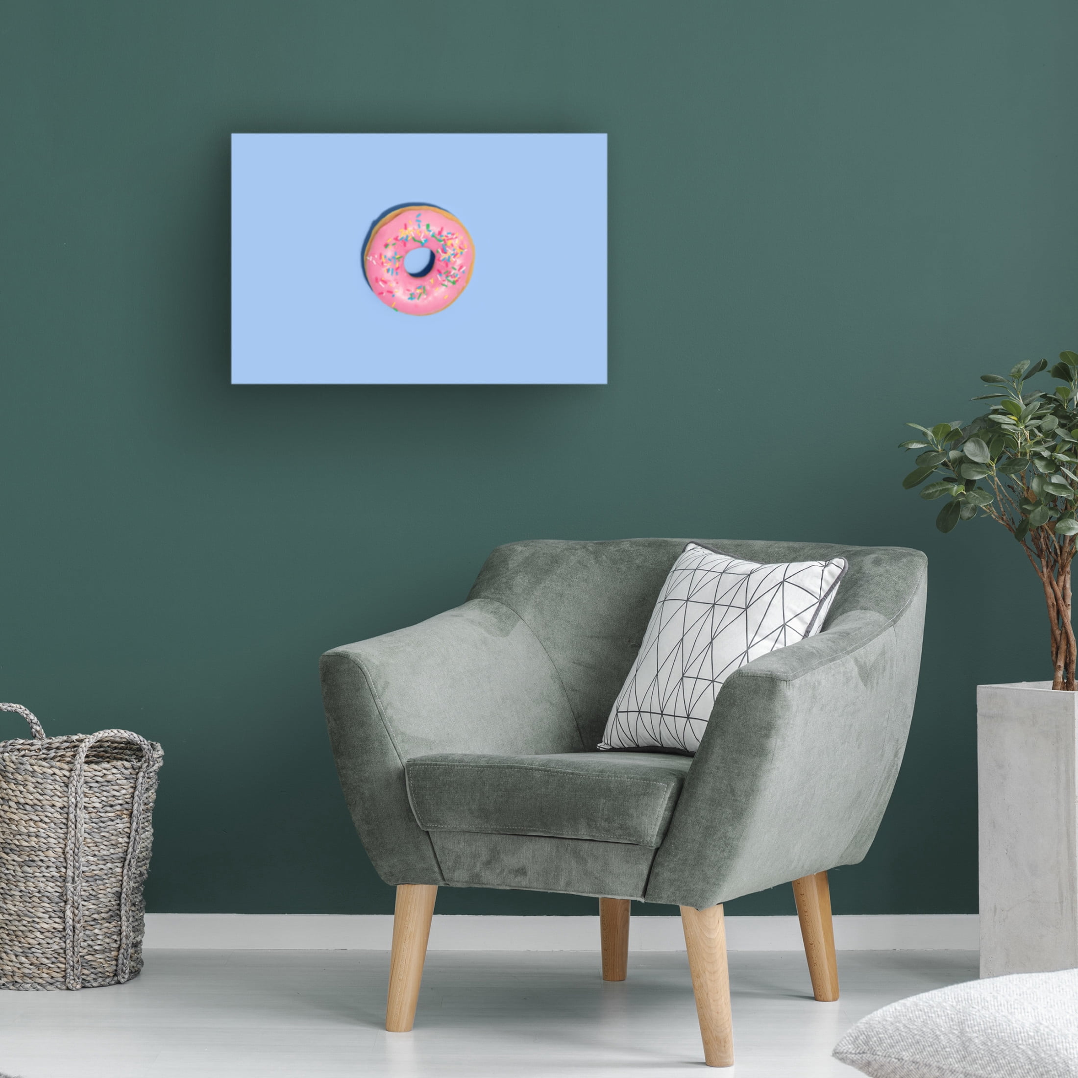 Canvas Wall Art - Julia Ramiro 'Donut Rosa' Wall Art for Living Room, Bedroom, or Office Décor by Trademark Fine Art - 32 x 22 Inches