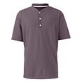 thumbnail image 5 of Dresfit Mens Henley Shirt Button Down Big and Tall Short Sleeve Shirts Summer 2026 Solid Workout Tees Cotton Lightweight Basic Shirt Purple XL, 5 of 8