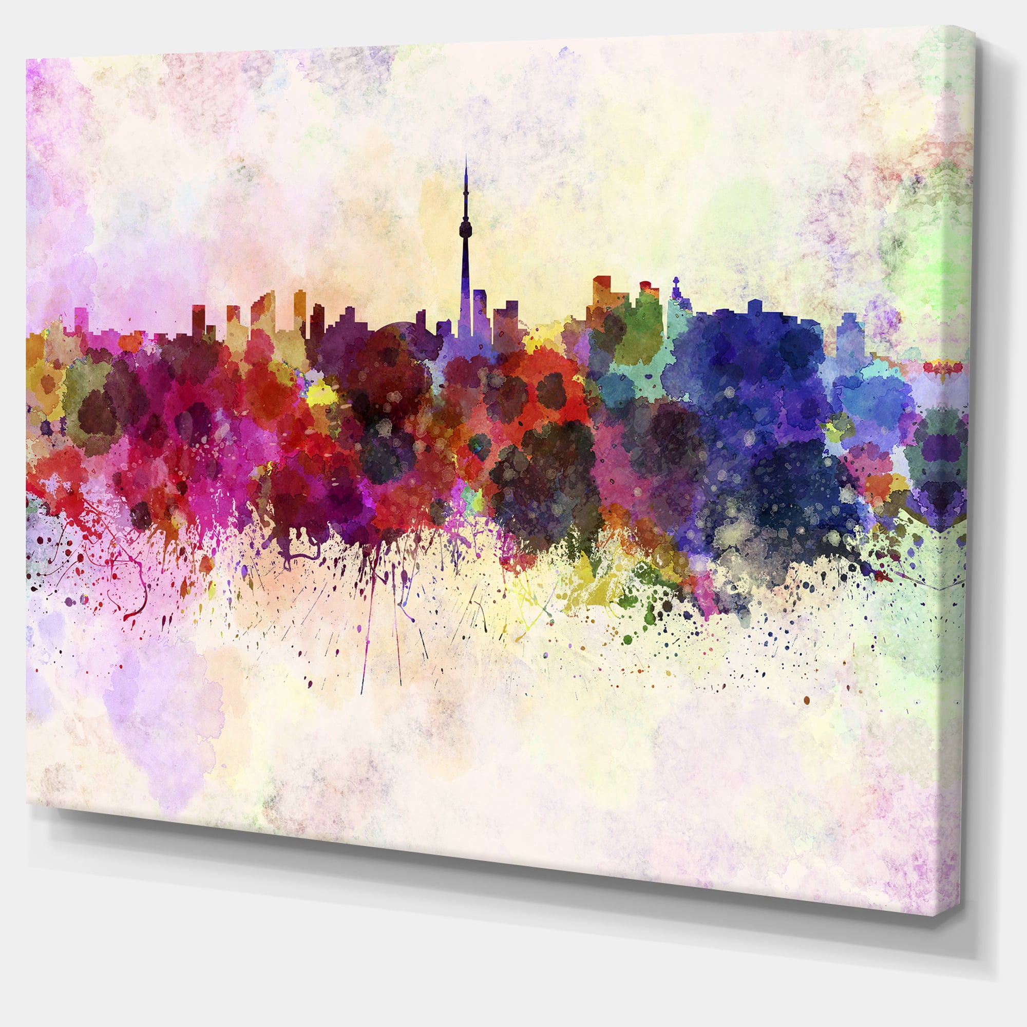 Designart 'Toronto Skyline ' Cityscape Canvas Artwork Print