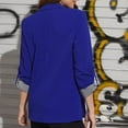 thumbnail image 4 of Mnyycxen Women's Casual Business Blazer 3/4 Sleeve Button Solid Open Front Jackets Work Office Blazers Tops with Pockets, 4 of 7