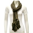 thumbnail image 3 of Gray Long Neck Scarf With Ruffled Tips, 3 of 3