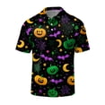 thumbnail image 6 of BRANROY Halloween Sports Polo Shirts Men - Funny Graphic Short Sleeve Button Down Casual Summer Tops with Novelty Print and Mesh Breathable for Golf and Daily Wear,Purple S, 6 of 7