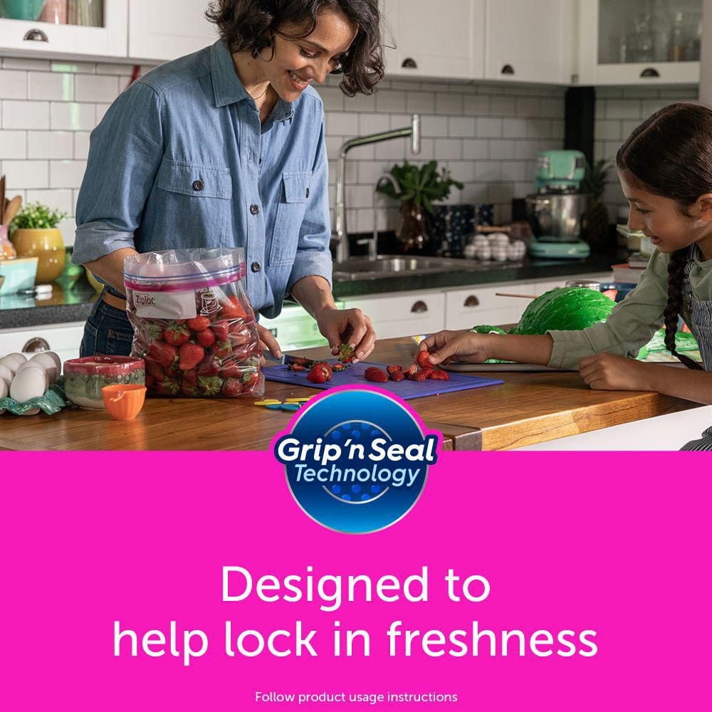 Ziploc Sacs d'emballage grand format pour la conservation des aliments, Technologie Grip 'n Seal