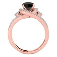 thumbnail image 3 of Mauli Jewels Engagement Rings for Women 1.95 Carat Black Diamond Bridal Set prong 14k Solid Rose Gold, 3 of 7
