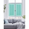thumbnail image 4 of No Glue Heat Blocking Window Flims, Turquoise Geometric Window Privacy Film Frosted, White Greek Key Design Burlap Modern Art Peep-proof Door Windows Tint for Bathroom, Dormitory, 17.7 x 78.7 Inches, 4 of 9