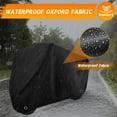 thumbnail image 4 of Motorcycle Cover Waterproof Sun with Lock-Holes & Storage Bag Heavy Duty Material, Fits up to 104" Harley Davison and All Motors (Black-XL-96 inch), 4 of 8