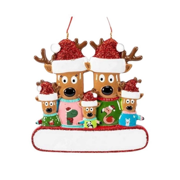 Árbol De Navidad Personalizado Con Familia De Renos, Ciervo, Santa, Familia, Alce, Vacaciones, Invierno, Tradición, Decoración De Regalo Advancent HA042658-03