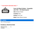 thumbnail image 2 of Front Left Wheel Cylinder - Compatible with 1950 - 1957 Buick Special 1951 1952 1953 1954 1955 1956, 2 of 2