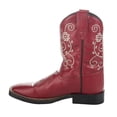 thumbnail image 3 of TuffRider Youth Fire Red Floral Western Boot- 4- Red With Free Assorted Striped Socks, 3 of 7