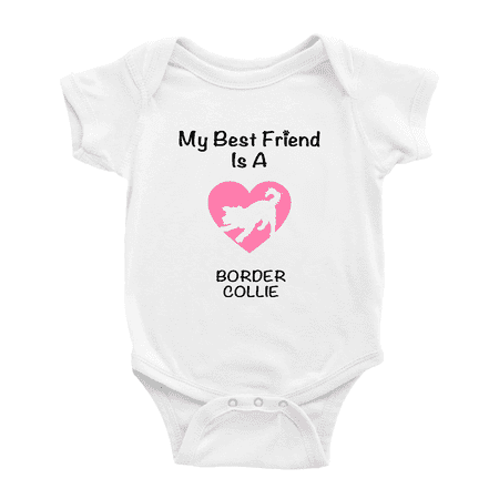 

My Best Friend is A Border collie Dog Cute Baby Romper Clothes