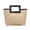 Black, variant on Large Capacity Straw Woven Tote Bag Square Handle Handbag Beach Travel Daily Use Shoulder Bag Casual Summer Outdoor Shopping Carry Bag for Women