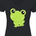thumbnail image 4 of Inktastic Cute Frog, Little Frog, Baby Frog, Green Frog Women's V-Neck T-Shirt, 4 of 5