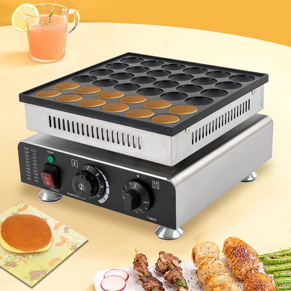 36-hole Large Capacity Round Pancake Electric Waffle Machine 12.99*12.59*7.87 for Fast Food Restaurants