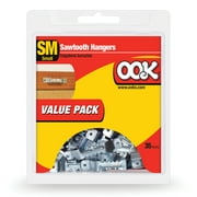 OOK Sawtooth Picture Hanger, Mirror Hanger, Steel, Silver Finish, 20lbs, 35 Pieces